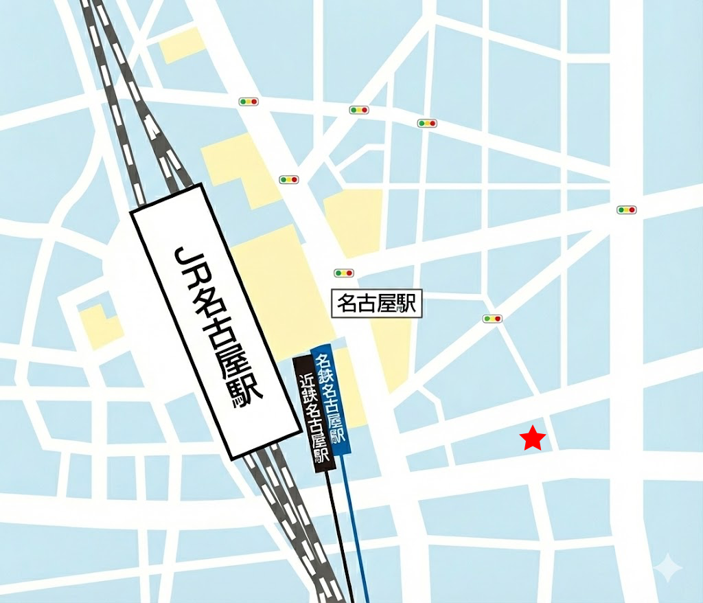 名古屋市中村区名駅付近の地図
